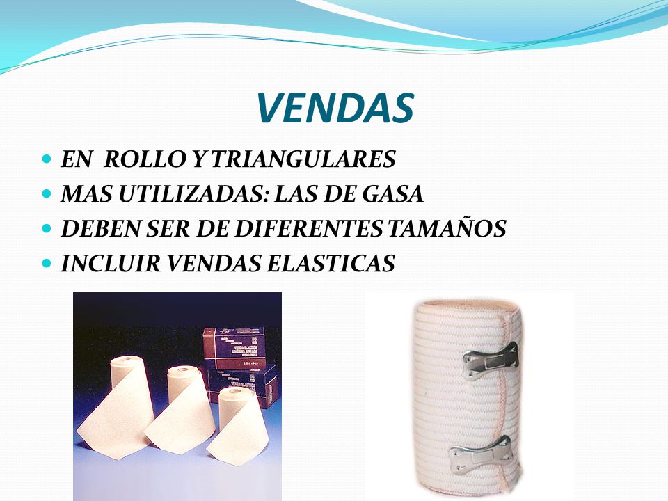 VENDAS EN ROLLO Y TRIANGULARES MAS UTILIZADAS: LAS DE GASA