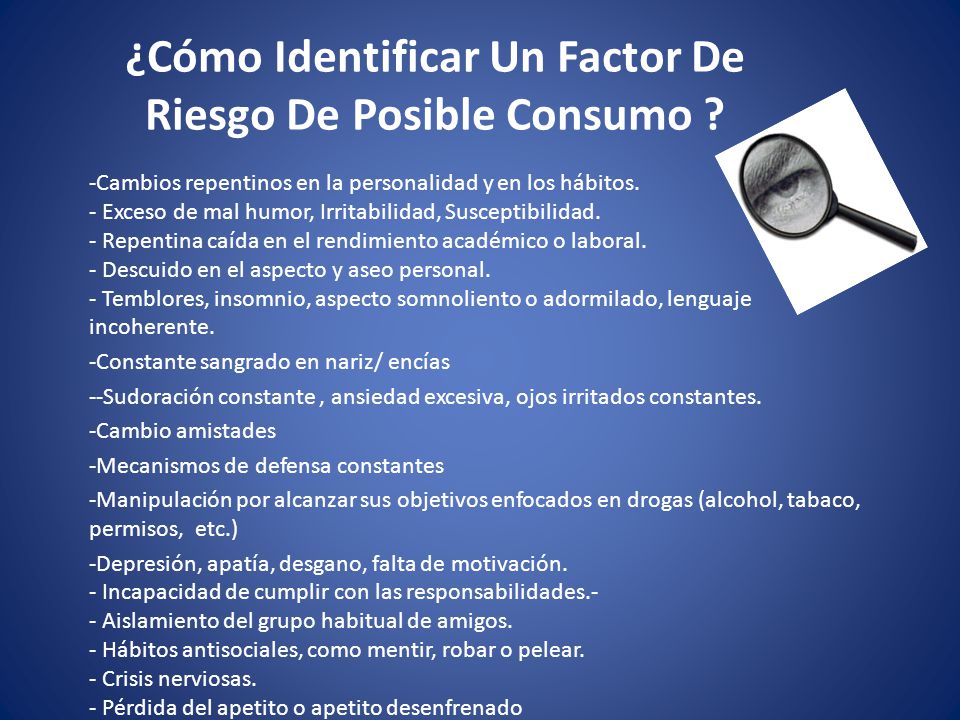¿Cómo Identificar Un Factor De Riesgo De Posible Consumo