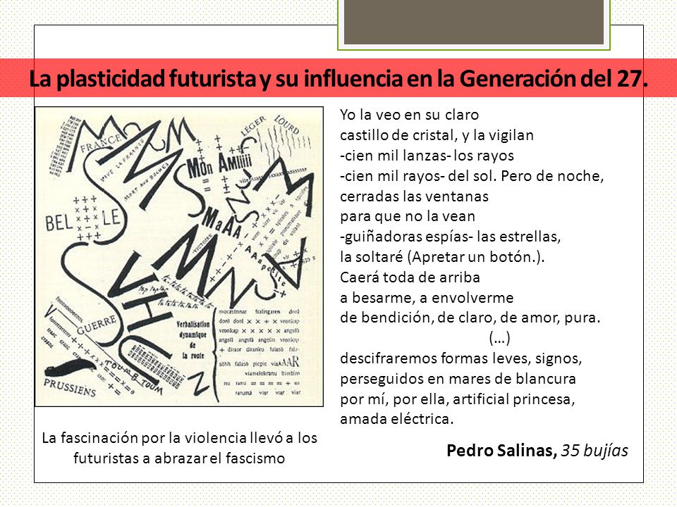 La plasticidad futurista y su influencia en la Generación del 27.
