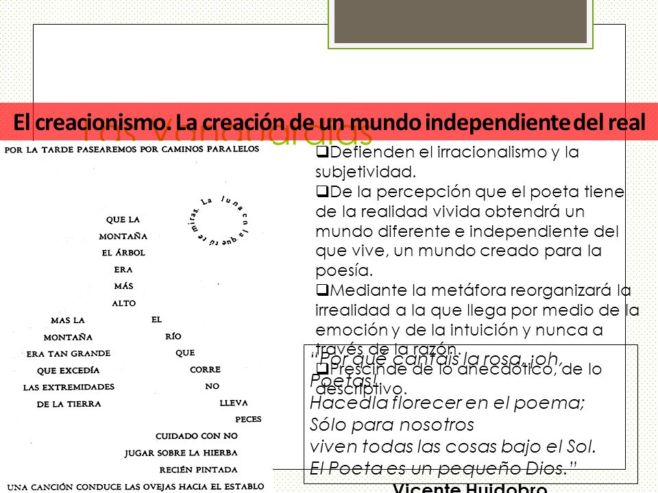 El creacionismo. La creación de un mundo independiente del real