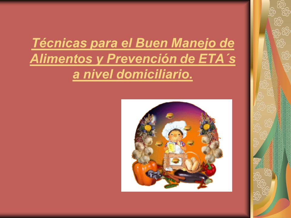 Técnicas para el Buen Manejo de Alimentos y Prevención de ETA´s a nivel domiciliario.
