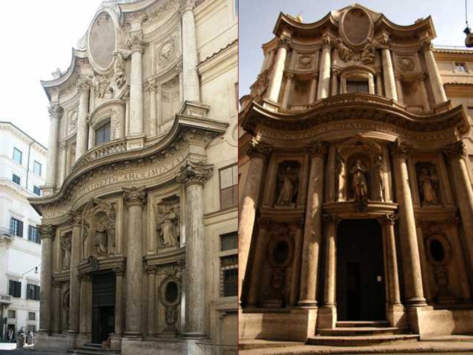 En Borromini es la propia arquitectura la creadora del espacio, al igual que en la fachada, que se ondula con el mismo movimiento que el interior y consigue poner en comunicación con el interior al espectador de la pequeña calle en que se sitúa.