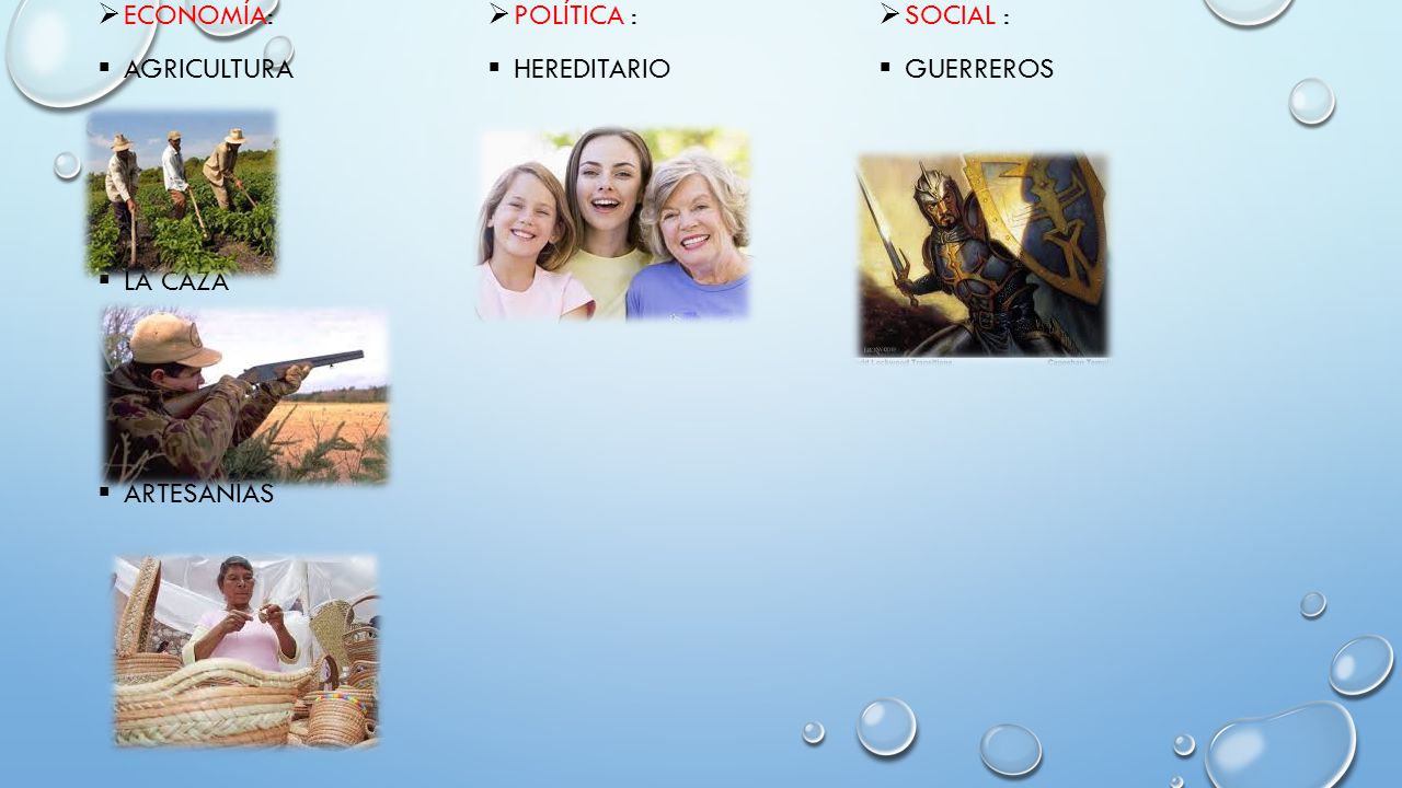 Economía: Política : Social : Agricultura Hereditario guerreros