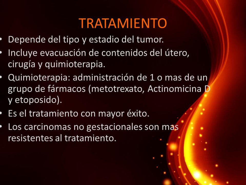 TRATAMIENTO Depende del tipo y estadio del tumor.