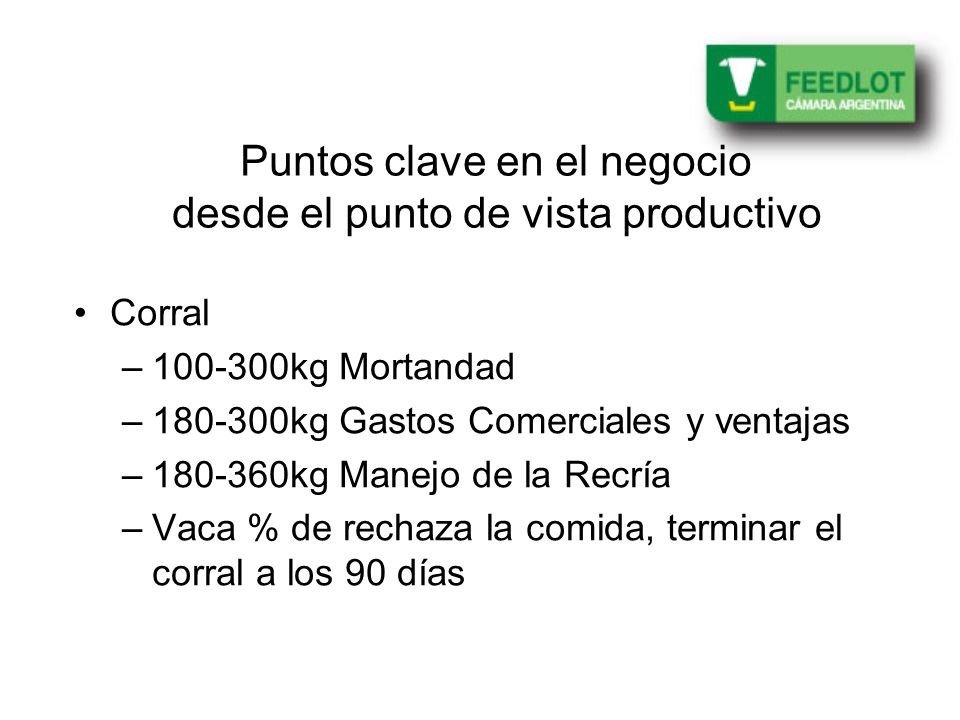 Puntos clave en el negocio desde el punto de vista productivo