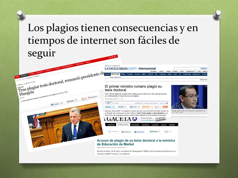 Los plagios tienen consecuencias y en tiempos de internet son fáciles de seguir