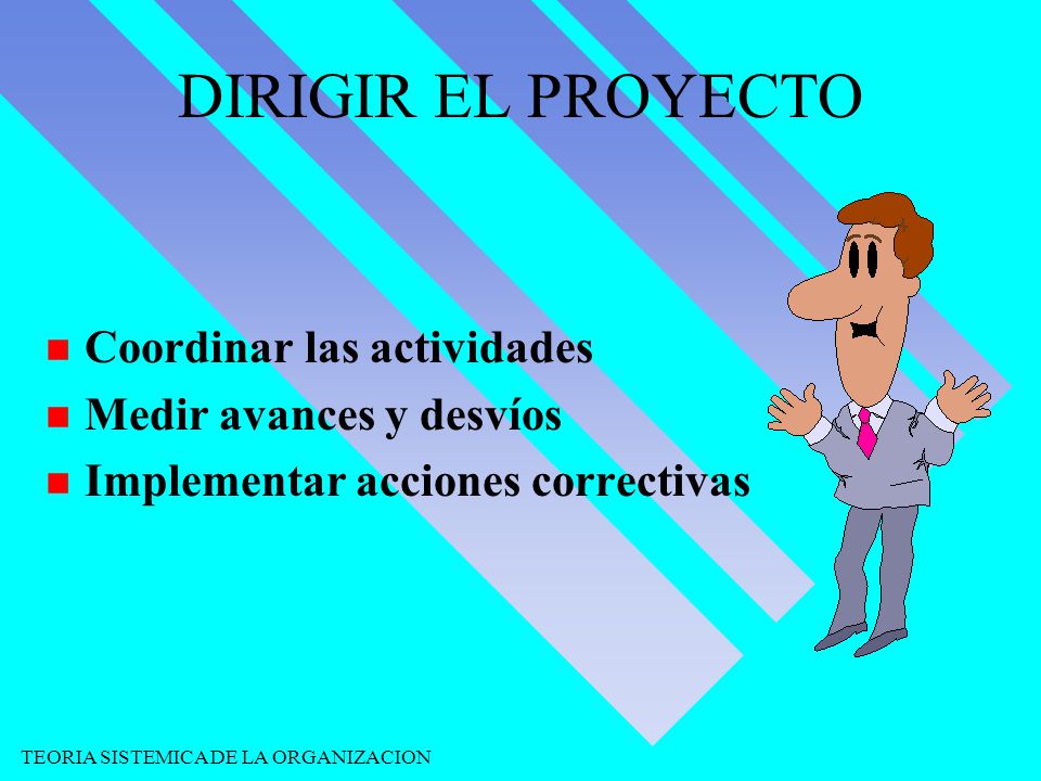 DIRIGIR EL PROYECTO Coordinar las actividades Medir avances y desvíos
