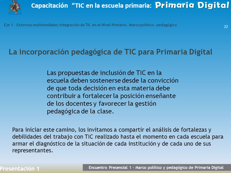 La incorporación pedagógica de TIC para Primaria Digital