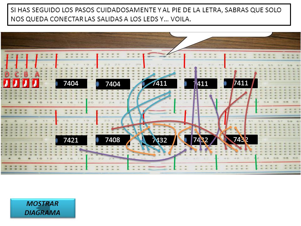 CABLEAREMOS LAS SALIDAS DE LAS AND A LAS ENTRADAS CORRESPONDIENTES EN LAS OR.