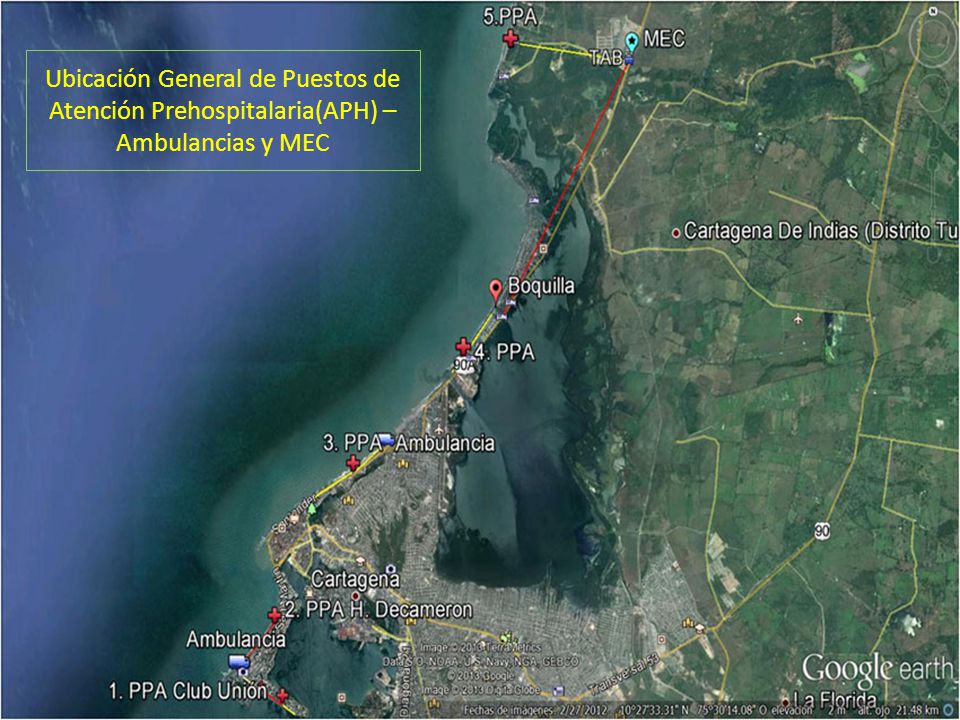 Ubicación General de Puestos de Atención Prehospitalaria(APH) – Ambulancias y MEC