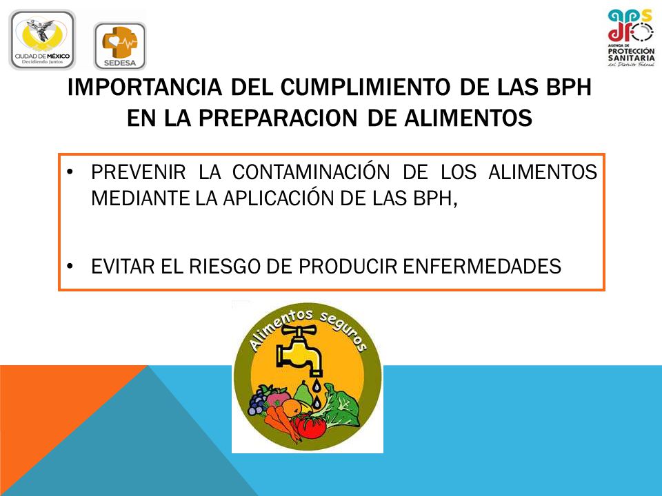 IMPORTANCIA DEL CUMPLIMIENTO DE LAS BPH EN LA PREPARACION DE ALIMENTOS