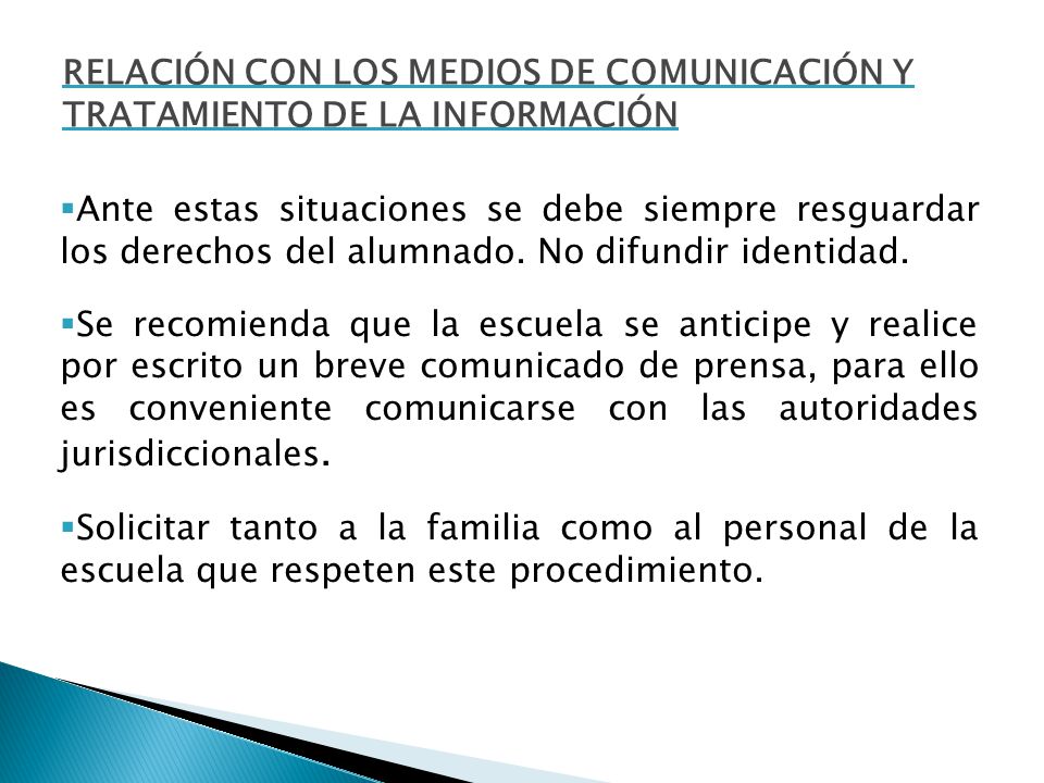RELACIÓN CON LOS MEDIOS DE COMUNICACIÓN Y TRATAMIENTO DE LA INFORMACIÓN