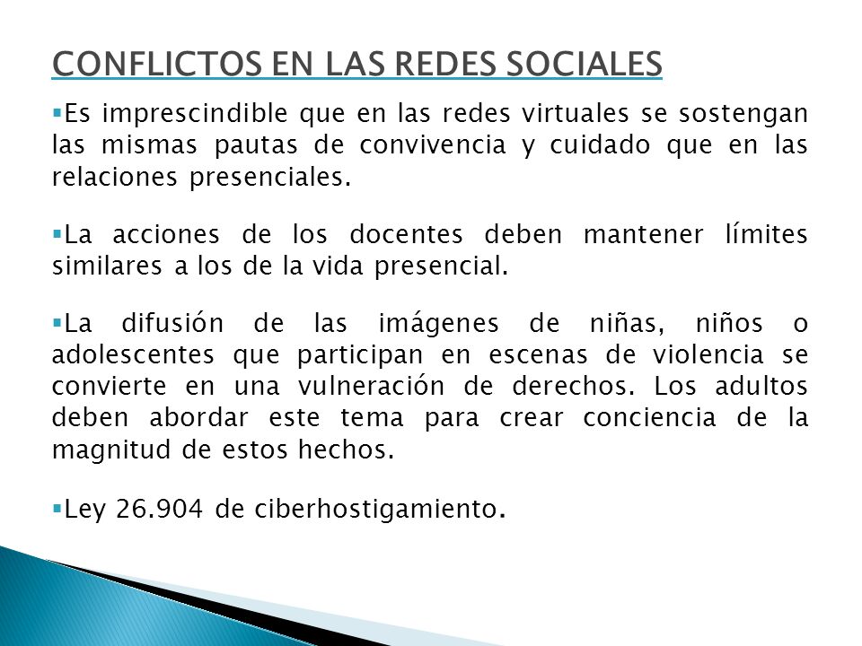 CONFLICTOS EN LAS REDES SOCIALES