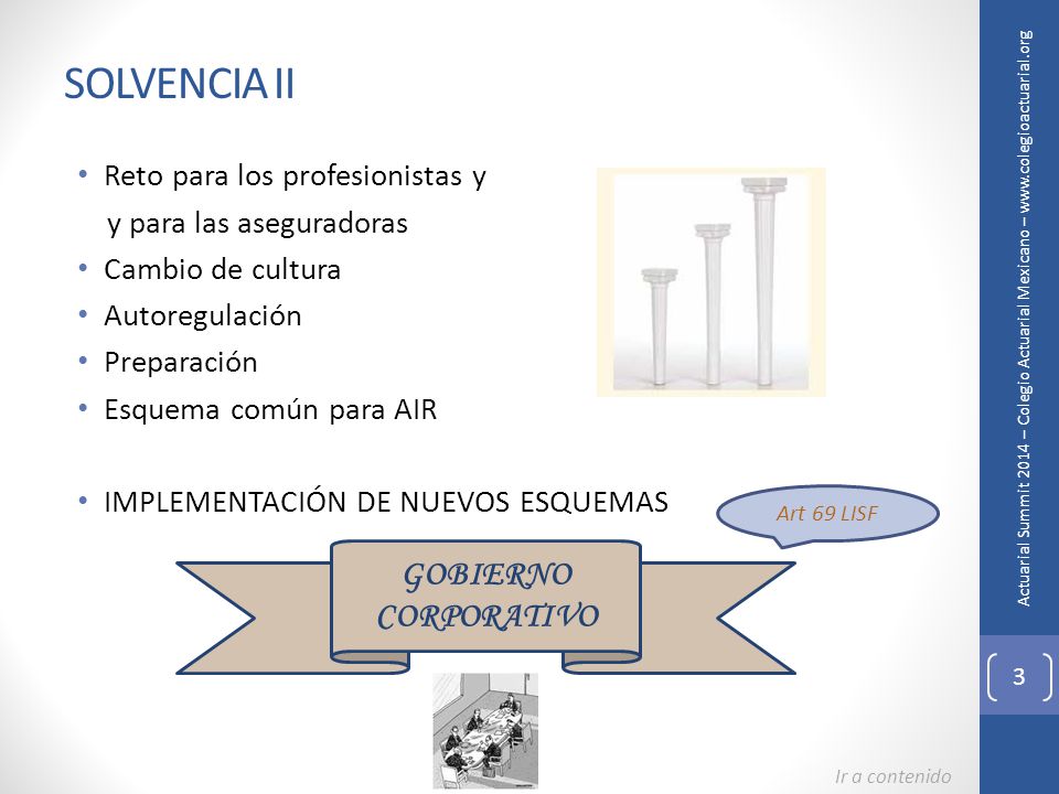 SOLVENCIA II GOBIERNO CORPORATIVO Reto para los profesionistas y