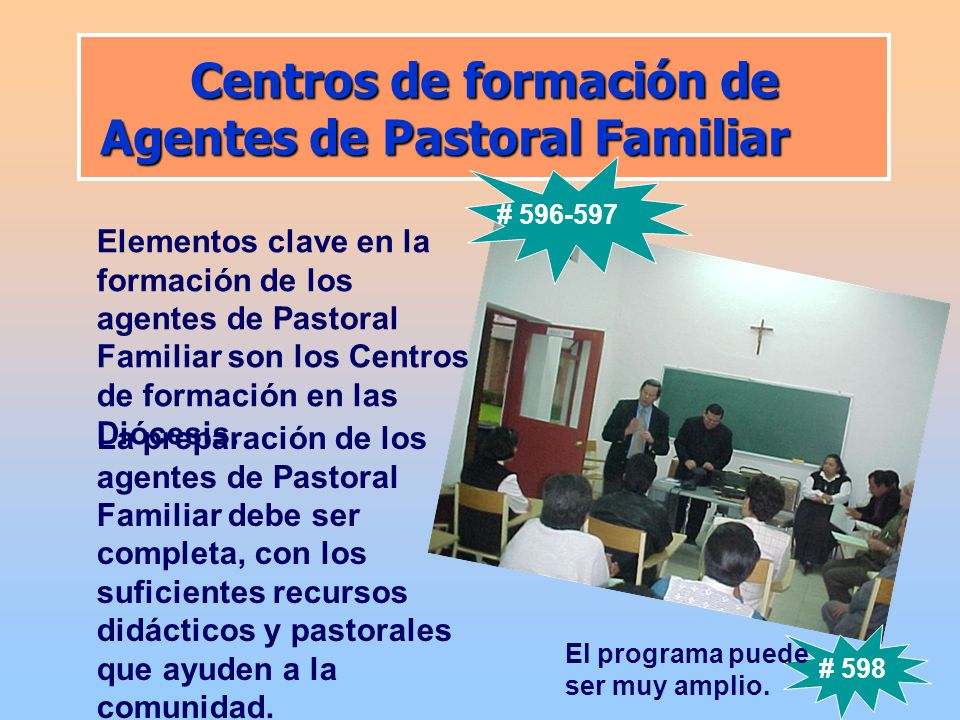 Centros de formación de Agentes de Pastoral Familiar
