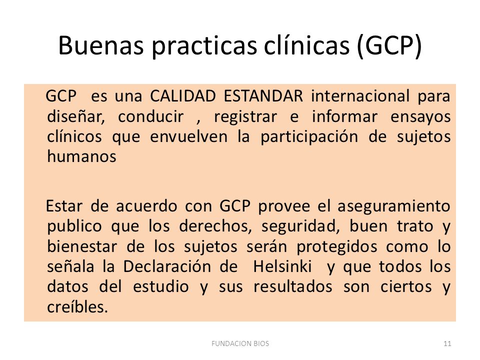 Buenas practicas clínicas (GCP)