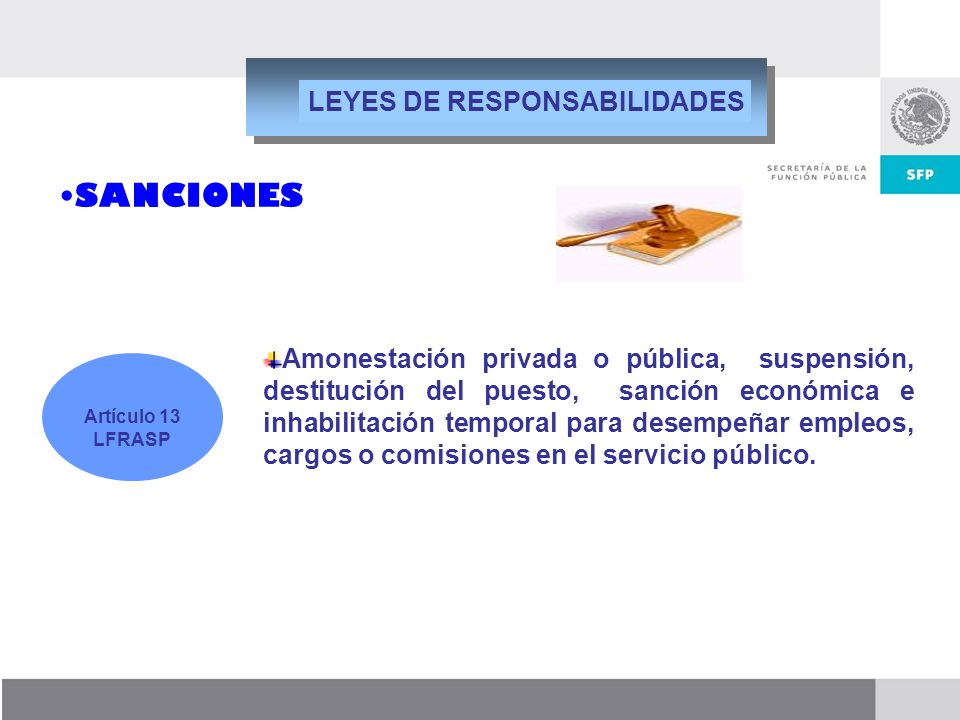SANCIONES LEYES DE RESPONSABILIDADES