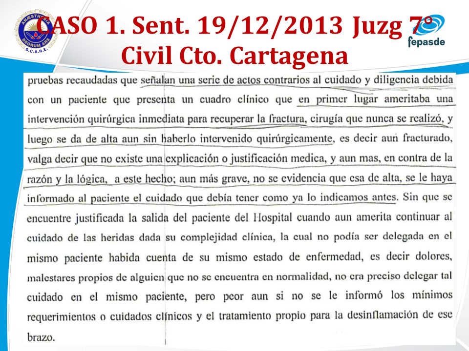 CASO 1. Sent. 19/12/2013 Juzg 7° Civil Cto. Cartagena