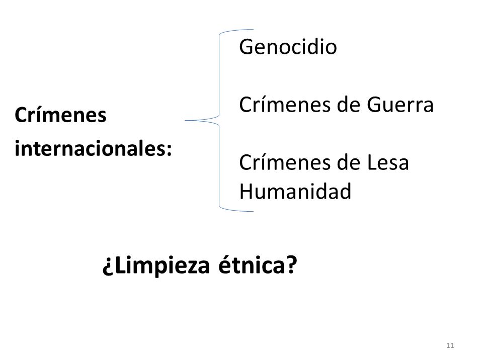 ¿Limpieza étnica Genocidio Crímenes de Guerra