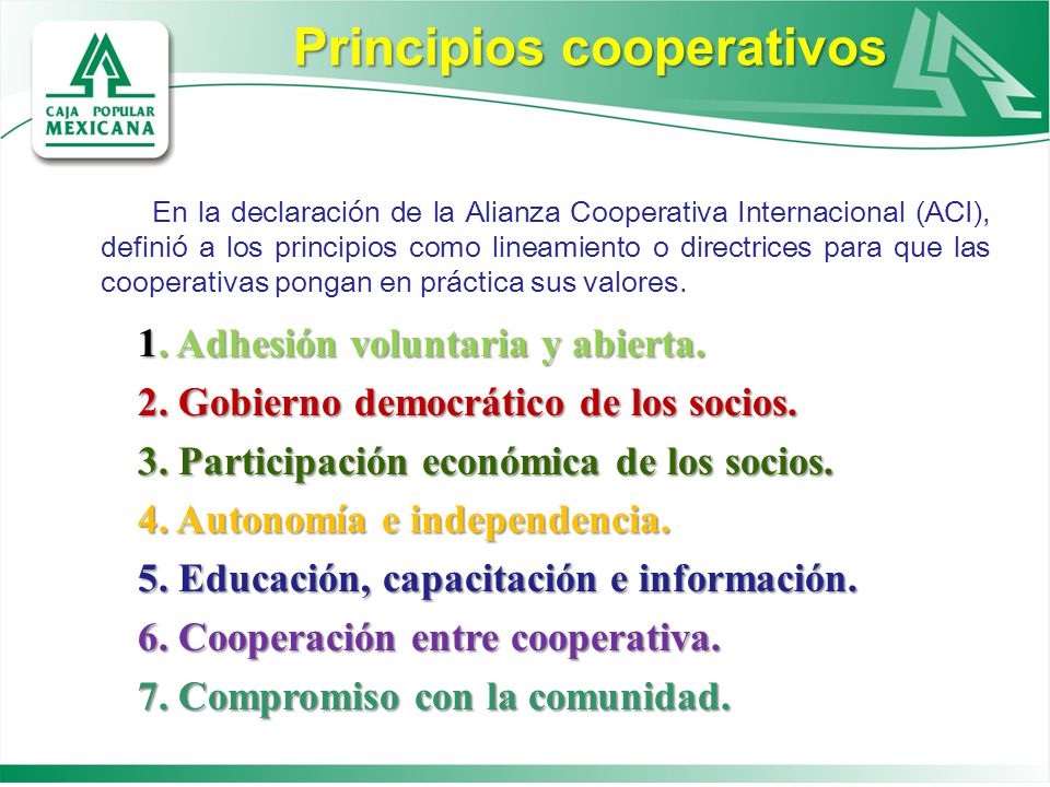 Principios cooperativos