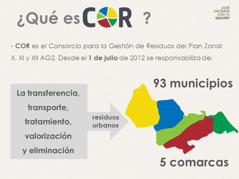 ¿Qué es 93 municipios 5 comarcas La transferencia, transporte,