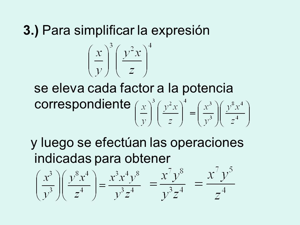 3.) Para simplificar la expresión