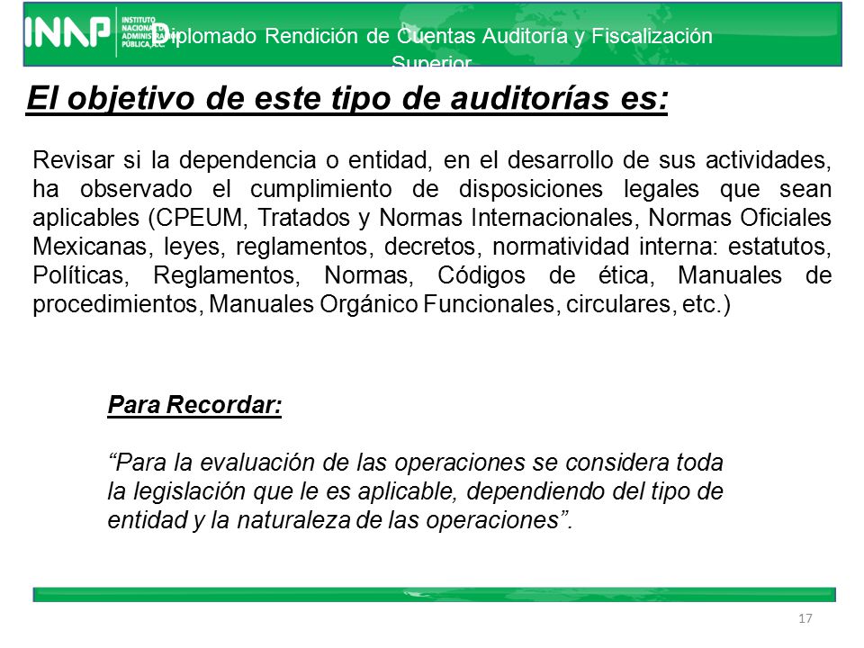 Diplomado Rendición de Cuentas Auditoría y Fiscalización Superior
