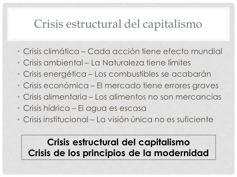 Crisis estructural del capitalismo