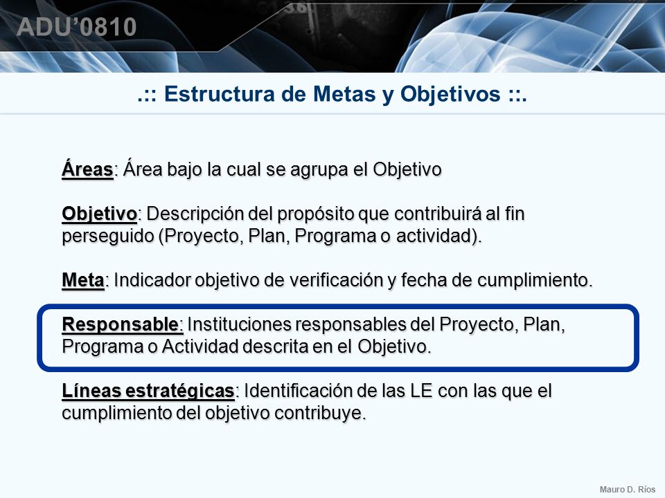 .:: Estructura de Metas y Objetivos ::.