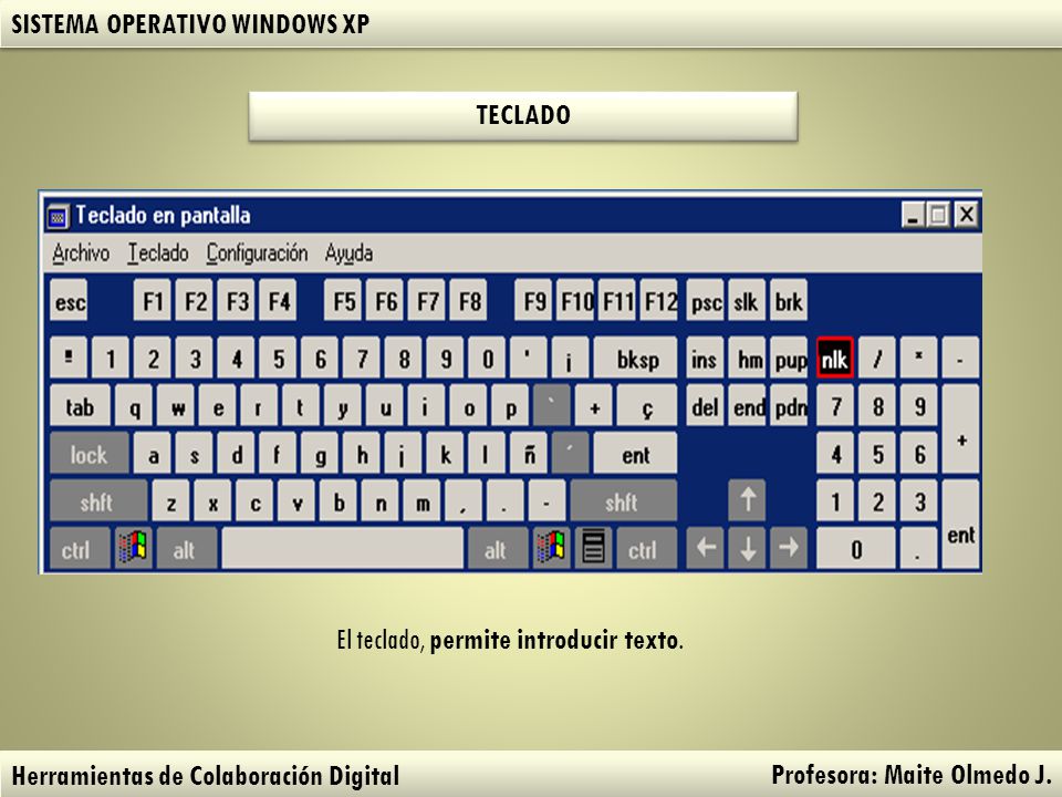 El teclado, permite introducir texto.