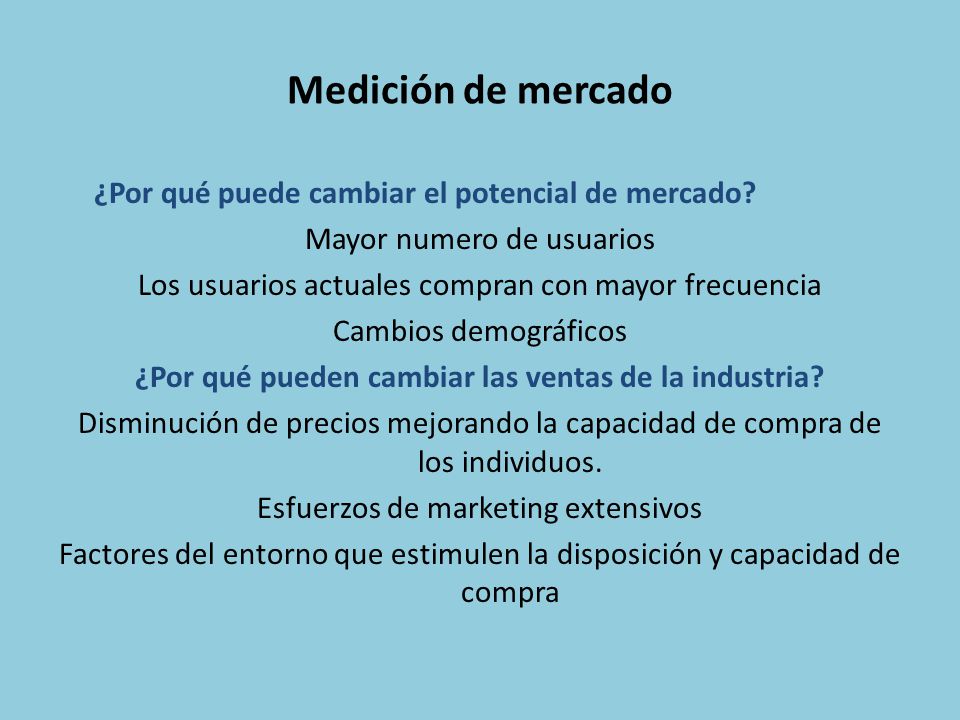¿Por qué pueden cambiar las ventas de la industria