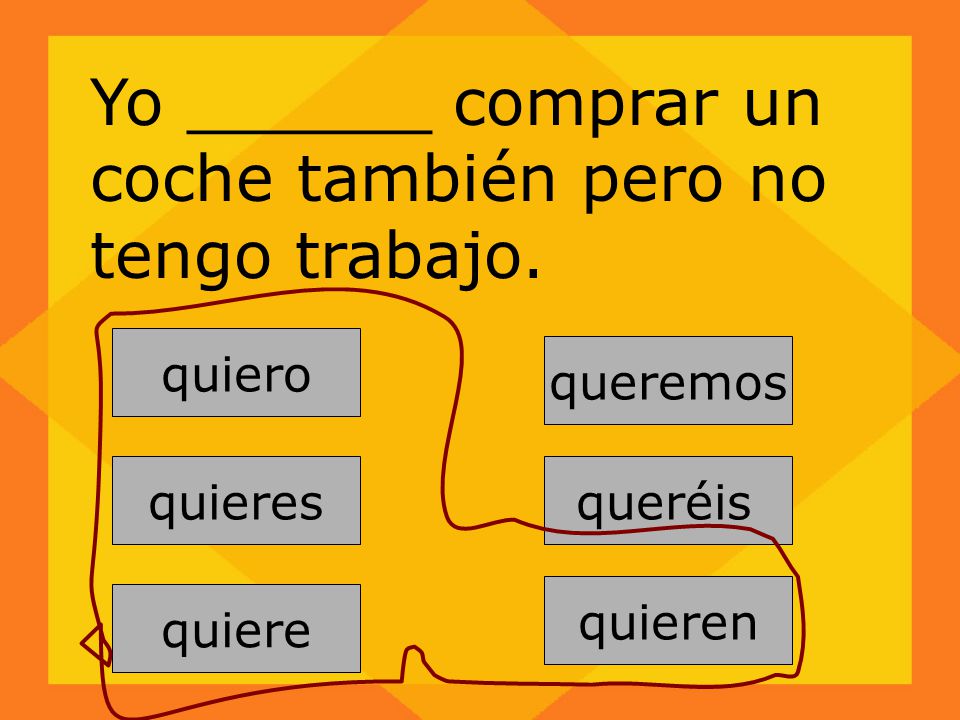 Yo ______ comprar un coche también pero no tengo trabajo.