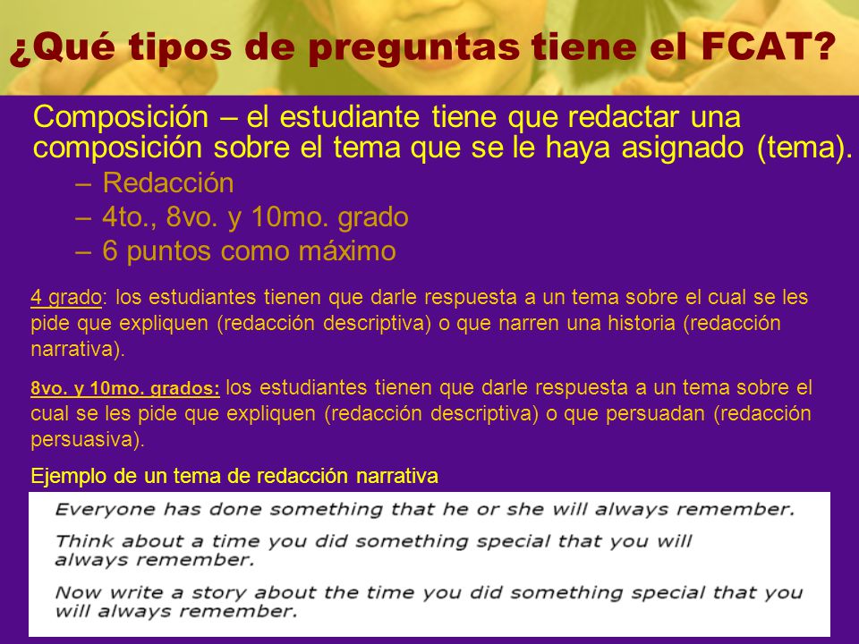¿Qué tipos de preguntas tiene el FCAT