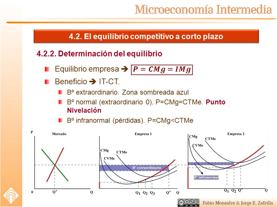 4.2. El equilibrio competitivo a corto plazo