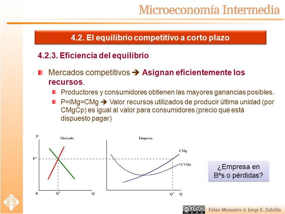 4.2. El equilibrio competitivo a corto plazo