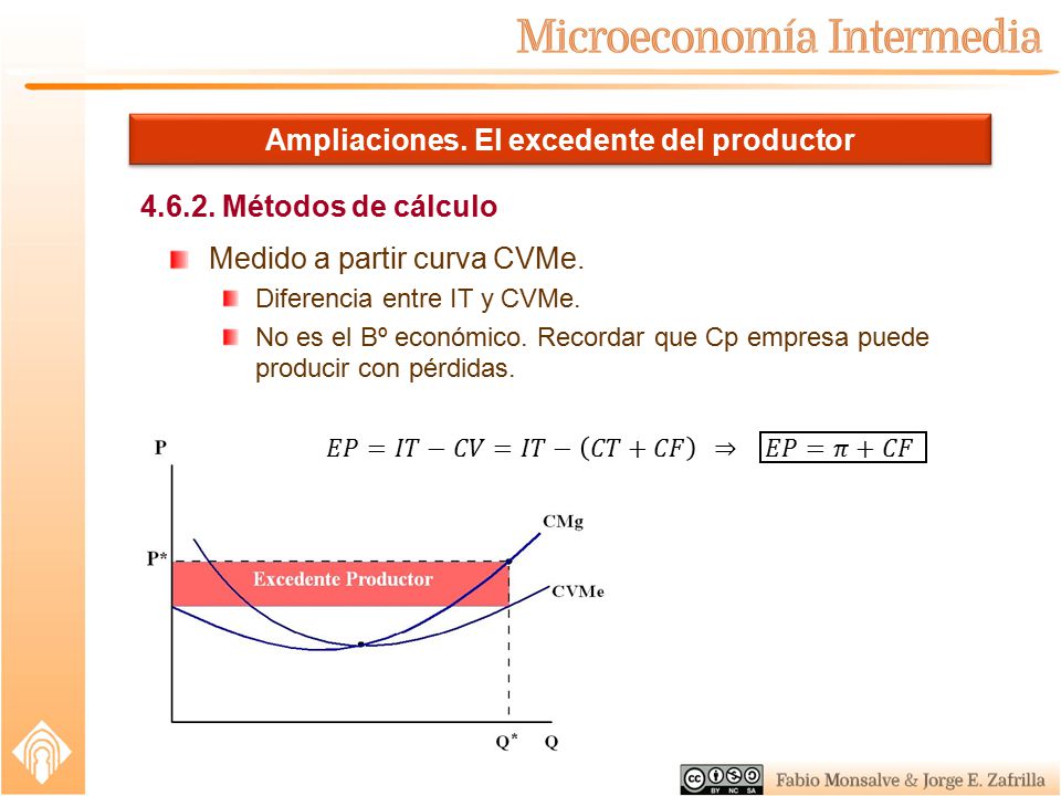 Ampliaciones. El excedente del productor