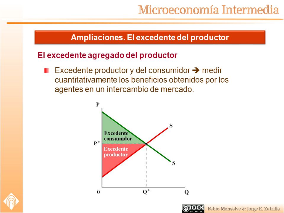 Ampliaciones. El excedente del productor