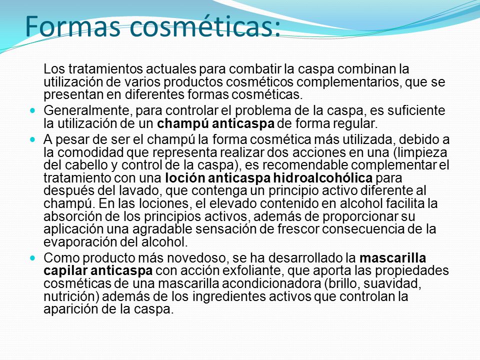 Formas cosméticas: