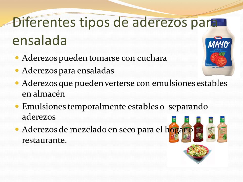 Diferentes tipos de aderezos para ensalada
