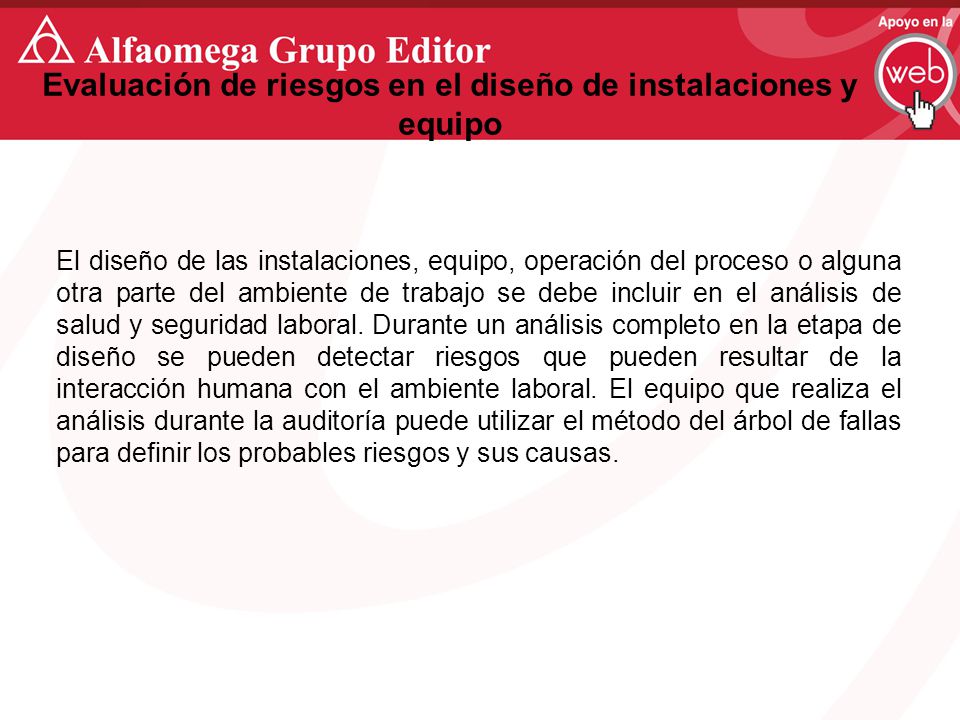 Evaluación de riesgos en el diseño de instalaciones y equipo