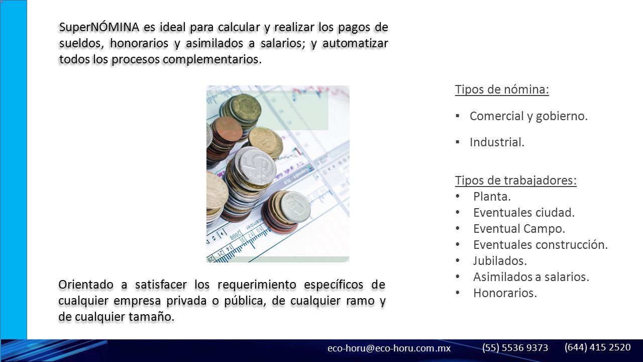 Tipos de trabajadores: Planta. Eventuales ciudad. Eventual Campo.