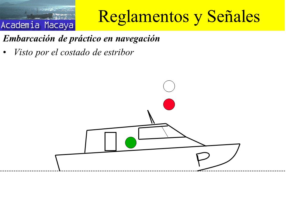 Embarcación de práctico en navegación Visto por el costado de estribor