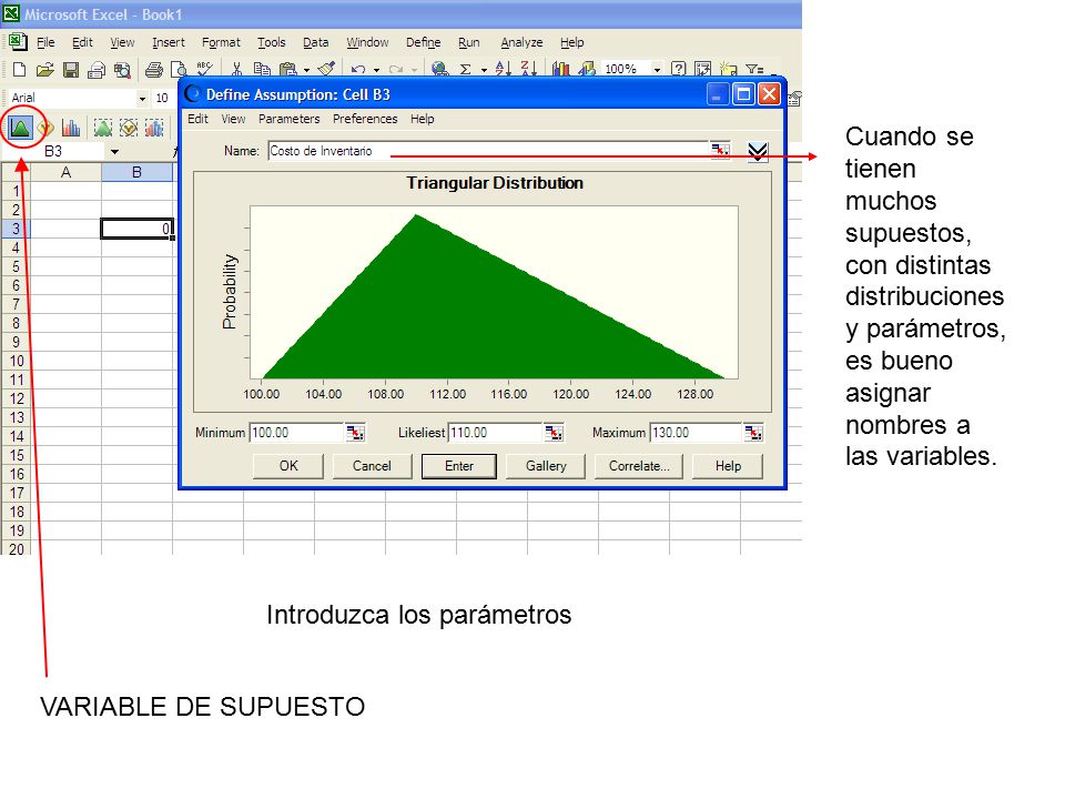 Cuando se tienen muchos supuestos, con distintas distribuciones y parámetros, es bueno asignar nombres a las variables.
