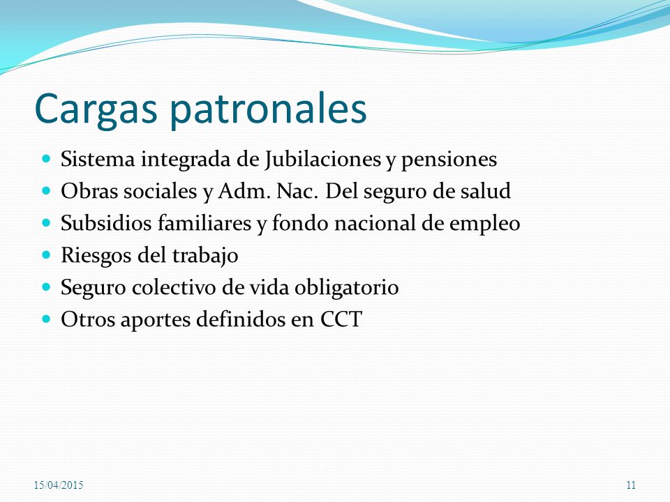 Cargas patronales Sistema integrada de Jubilaciones y pensiones