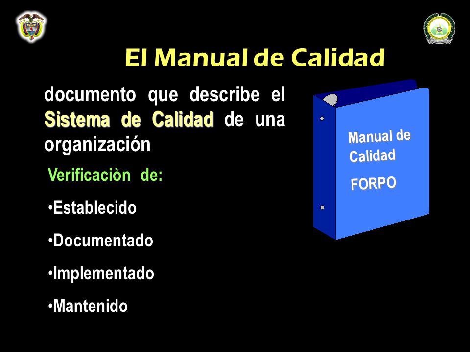 El Manual de Calidad documento que describe el Sistema de Calidad de una organización. Manual de Calidad.