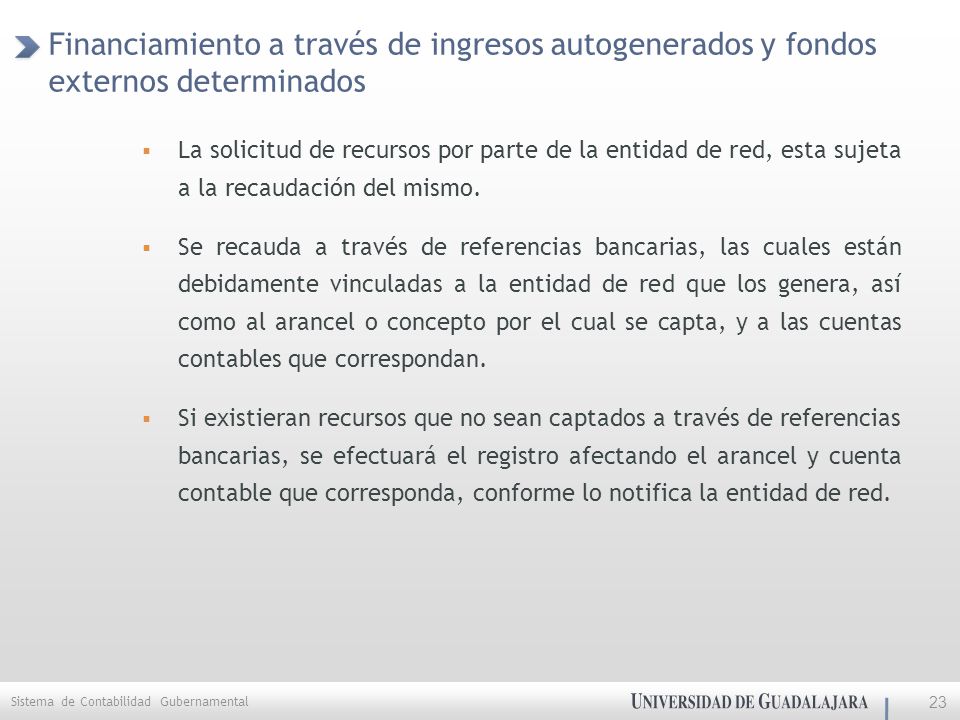 Financiamiento a través de ingresos autogenerados y fondos externos determinados