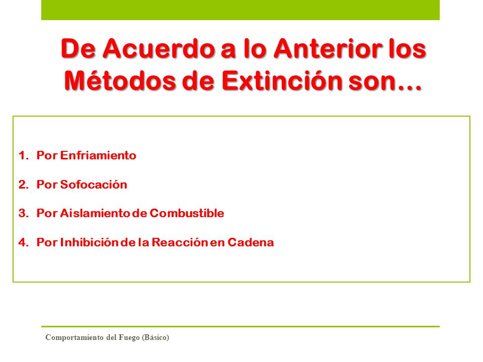De Acuerdo a lo Anterior los Métodos de Extinción son…