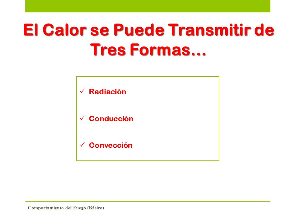 El Calor se Puede Transmitir de Tres Formas…