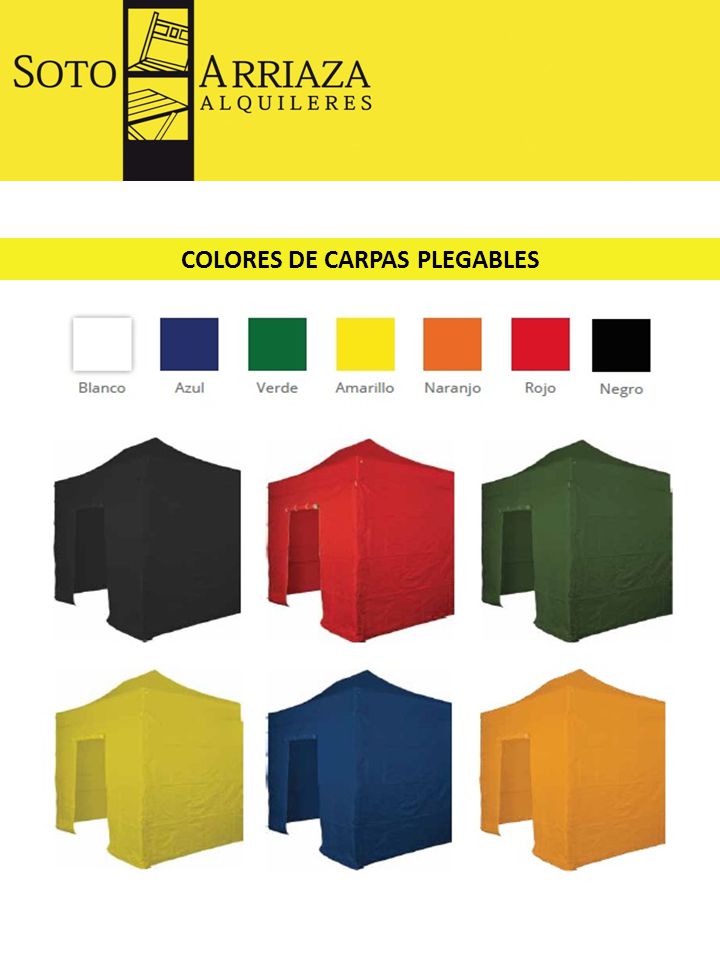 COLORES DE CARPAS PLEGABLES
