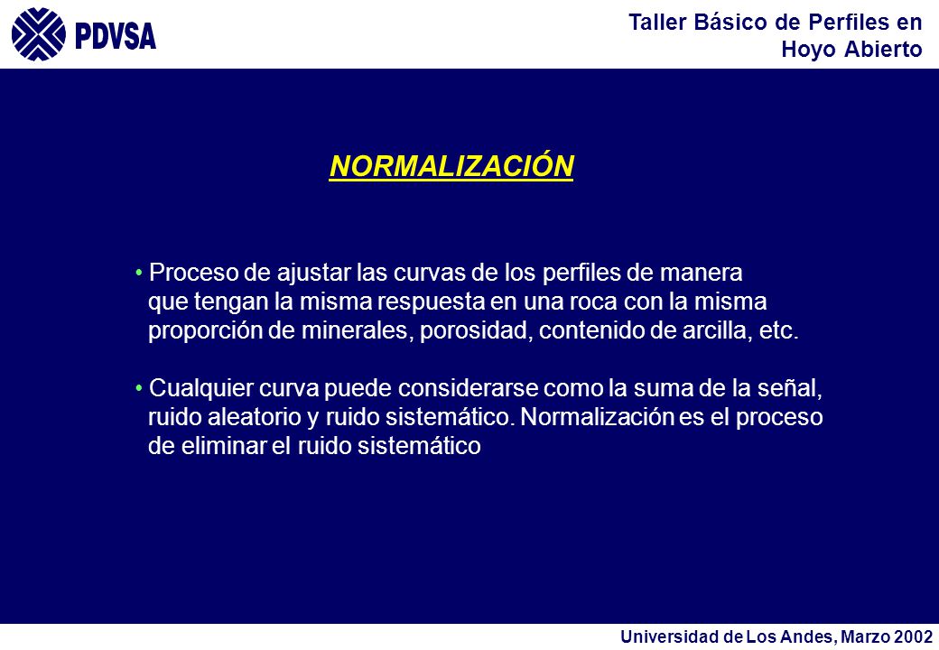 NORMALIZACIÓN Proceso de ajustar las curvas de los perfiles de manera